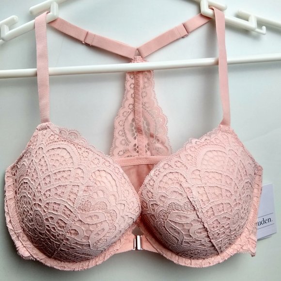 Auden Pink Lace Plunge PushUp Underwire Bra Target - Picture 4 of 16